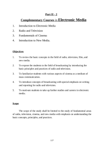 Electronic Media  Complementary Courses in