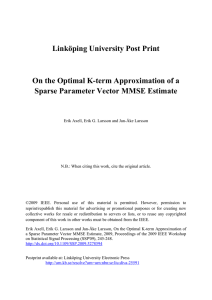 Linköping University Post Print On the Optimal K-term Approximation of a