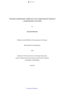 CONTEXTUAL BEHAVIOURAL MODELLING AND CLASSIFICATION OF VESSELS IN by Joel Janek Dabrowski