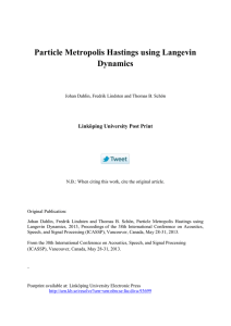 Particle Metropolis Hastings using Langevin Dynamics Linköping University Post Print