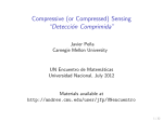 Compressive (or Compressed) Sensing “Detecci´ on Comprimida”
