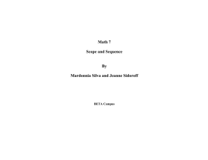 Math 7 Scope and Sequence By