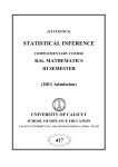 STATISTICAL INFERENCE 417 B.Sc. MATHEMATICS III SEMESTER