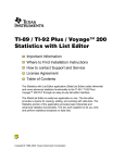 ti TI-89 / TI-92 Plus / Voyage™ 200 Statistics with List Editor