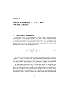 Chapter 3 ORDER PARAMETER FLUCTUATIONS: OPF PARAMETERS 1.