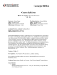 Course Syllabus 18-751 SV: Fall, 2014
