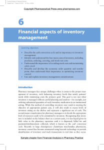 6 Financial aspects of inventory management Learning objectives
