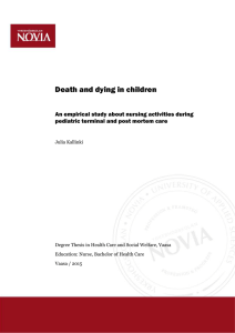 Death and dying in children  pediatric terminal and post mortem care