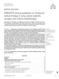 ERS/ESTS clinical guidelines on fitness for (surgery and chemo-radiotherapy)