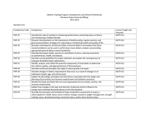 Athletic Training Program Competencies and Clinical Proficiencies Montana State University Billings 2012-2014