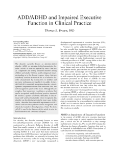 ADD/ADHD and Impaired Executive Function in Clinical Practice