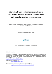 Diurnal salivary cortisol concentrations in Parkinson’s disease: increased total secretion