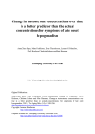 Change in testosterone concentrations over time