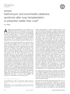 Azithromycin and bronchiolitis obliterans syndrome after lung transplantation: