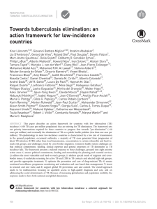 Towards tuberculosis elimination: an action framework for low-incidence countries