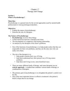 Chapter 17 Therapy and Change