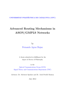 Advanced Routing Mechanisms in ASON/GMPLS Networks by Fernando Agraz Bujan