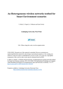 An Heterogeneous wireless networks testbed for Smart Environment scenarios