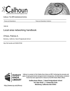 Local area networking handbook O'Hara, Patricia A. Calhoun: The NPS Institutional Archive 1990-06