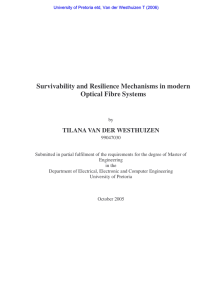 Survivability and Resilience Mechanisms in modern Optical Fibre Systems