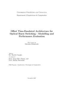 Offset Time-Emulated Architecture for Optical Burst Switching - Modelling and Performance Evaluation