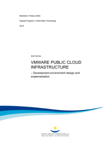 VMWARE PUBLIC CLOUD INFRASTRUCTURE – Development environment design and implementation