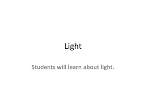 Light Students will learn about light.