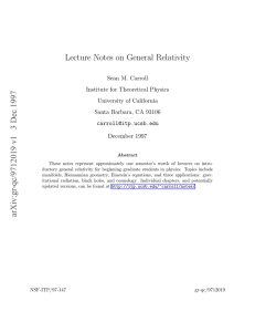 Lecture Notes on General Relativity