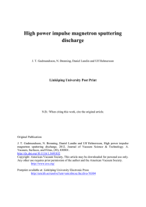 High power impulse magnetron sputtering discharge Linköping University Post Print
