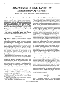 Electrokinetics in Micro Devices for Biotechnology Applications