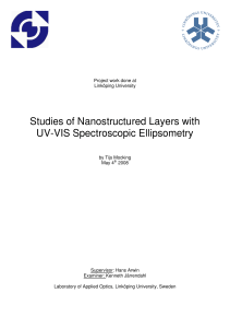 Studies of Nanostructured Layers with UV-VIS Spectroscopic Ellipsometry
