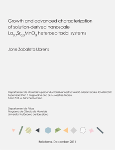 Growth and advanced characterization of solution-derived nanoscale Jone Zabaleta Llorens