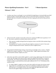 Physics Qualifying Examination – Part I  7-Minute Questions February 7, 2015