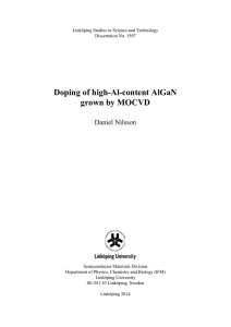 Doping of high-Al-content AlGaN grown by MOCVD Daniel Nilsson