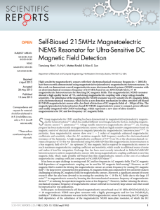 Self-Biased 215MHz Magnetoelectric NEMS Resonator for Ultra-Sensitive DC Magnetic Field Detection