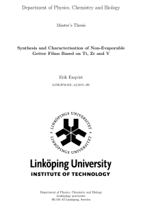 Department of Physics, Chemistry and Biology Master’s Thesis Erik Enqvist