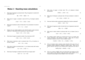 Reacting Mass calculations