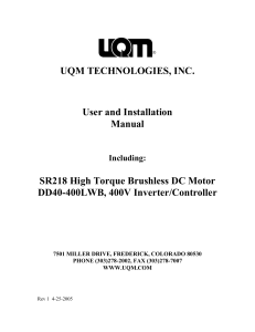 User and Installation Manual