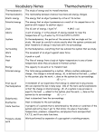 Vocabulary Notes: Thermochemistry