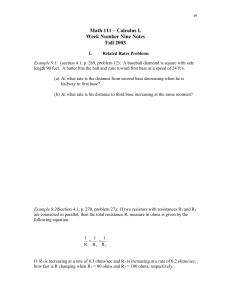 Math 111 – Calculus I