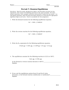 Chemical Equilibrium - Request a Spot account