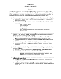 AP® Biology Scoring Guidelines Question 5 According to fossil