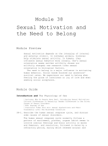 Module 38 Sexual Motivation and the Need to Belong Module