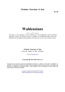 Waldensians (No. B2) - Christian Churches of God