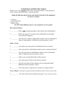 Carbohydrate and Fiber Intake