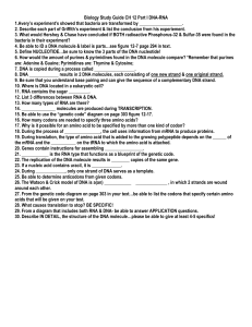 Biology Study Guide CH 12 Part I DNA-RNA