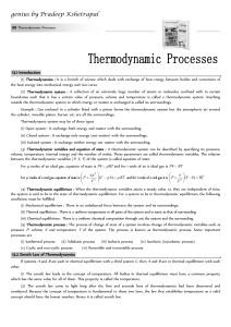 genius 13.1 Introduction. (1) Thermodynamics : It is a branch of