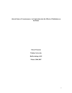 Final Paper Outline: Effects of Meditation on the Brain