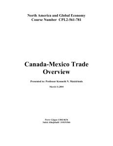 REPORT ON CANADA`S TRADE WITH MEXICO, Perry Giagos