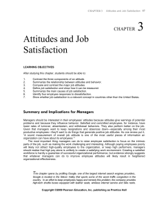 Attitudes and Job satisfaction